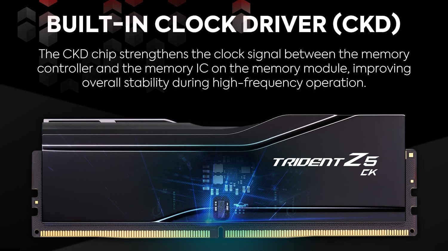 A dedicated clock driver chip allows for higher DDR5 speeds