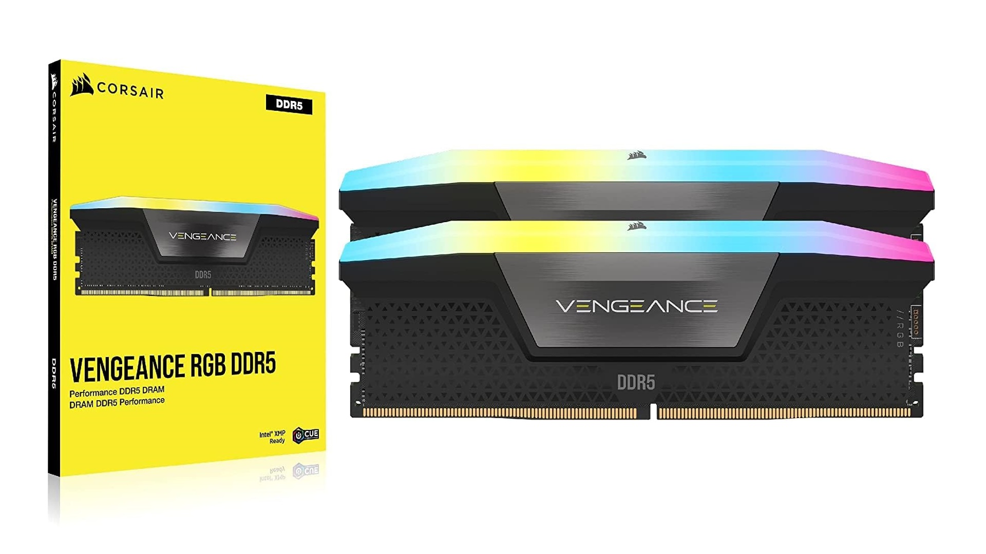 CORSAIR RAM kit and its packaging box (Image via CORSAIR)