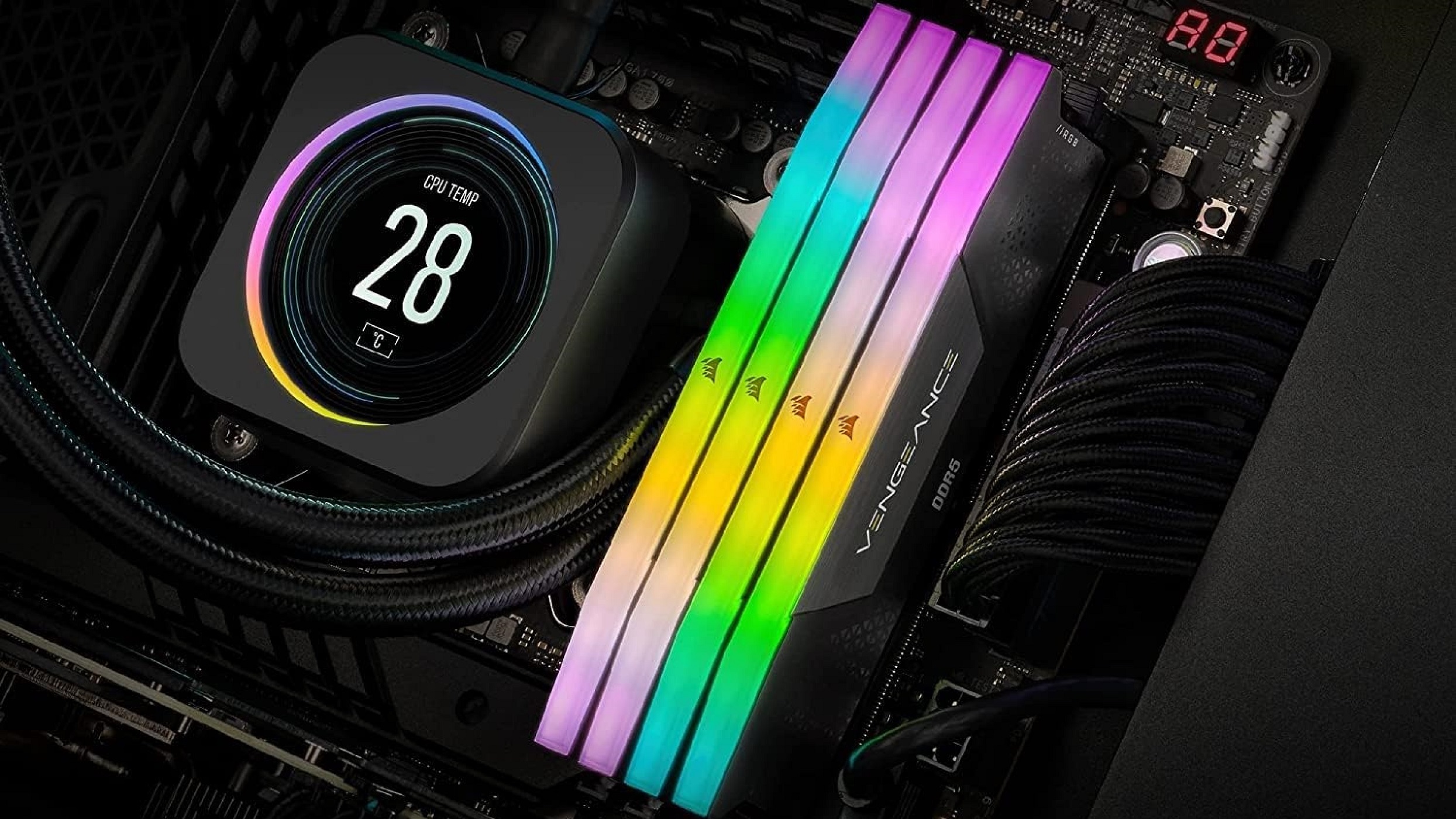 CORSAIR RAM in full RGB display (Image via CORSAIR)