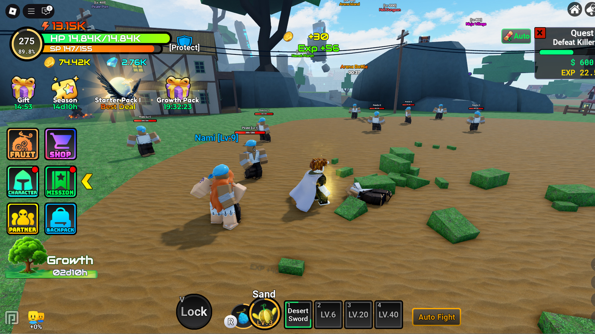 Defeat the Pirates (Image via Roblox Corporation)