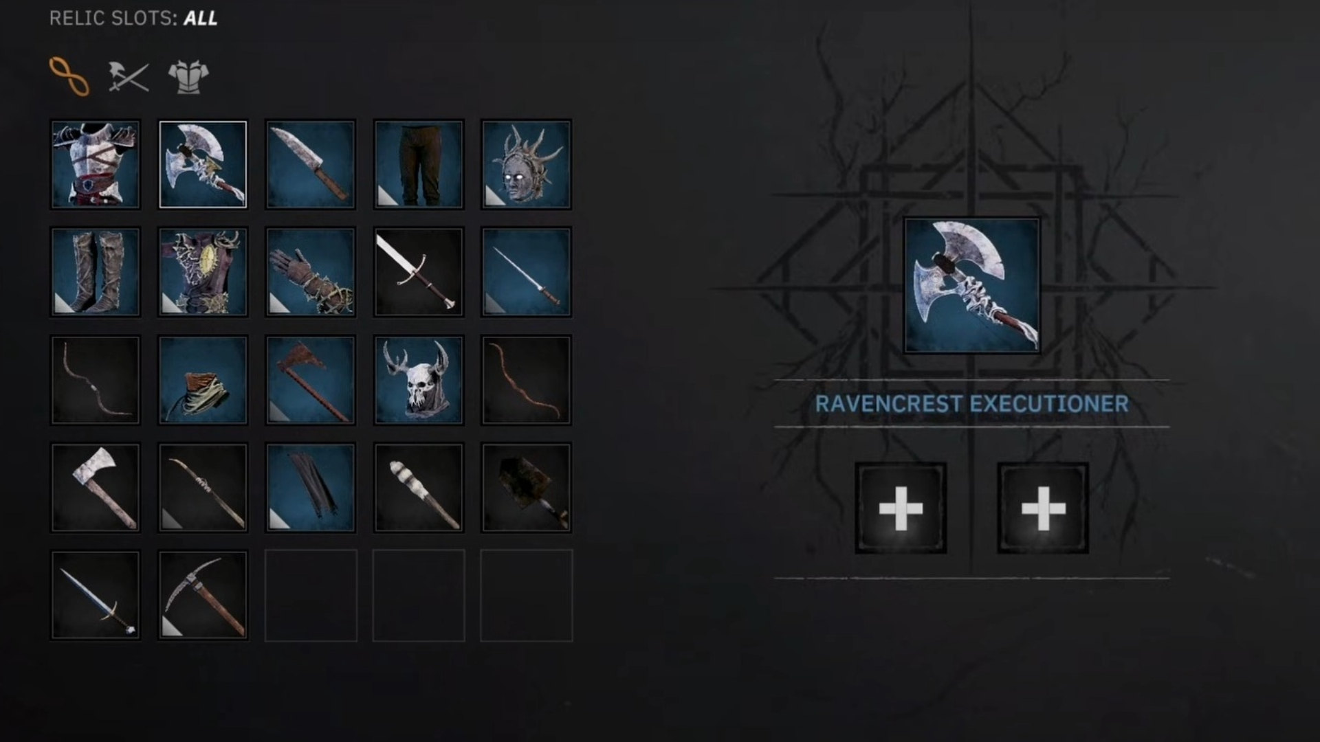 Adding relic slots to a weapon