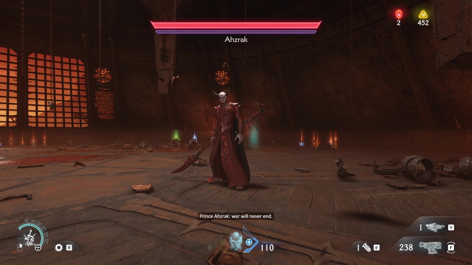 Ahzrak in Phase 2 of the boss fight in Doom The Dark Ages.