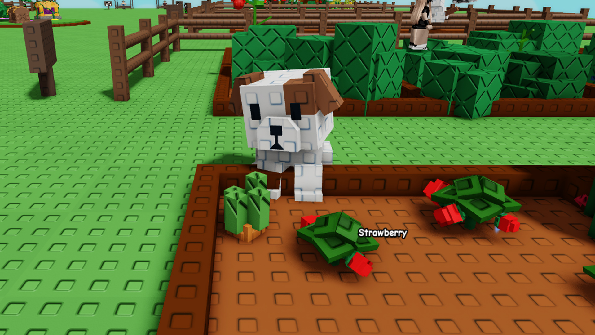Pet dog in Grow a Garden. (Image via Roblox Corporation)