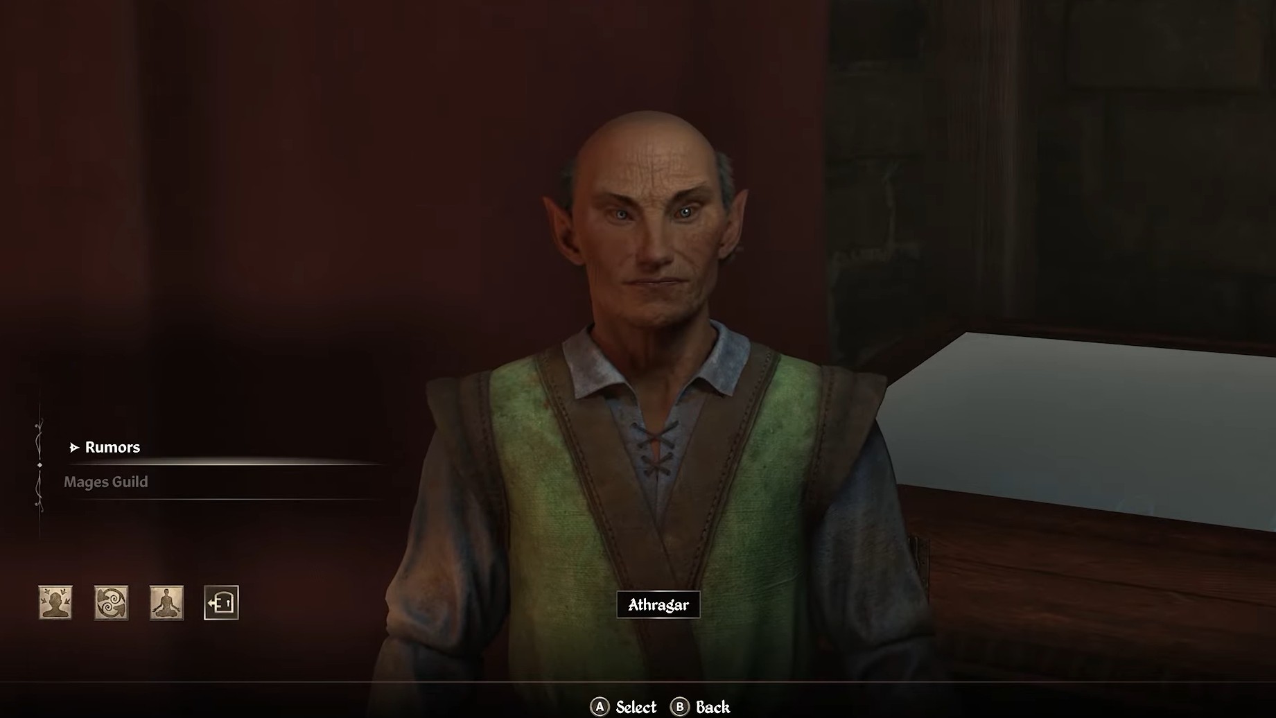 Buy Journeyman Conjuration spells from Athragar (Image via Bethesda)