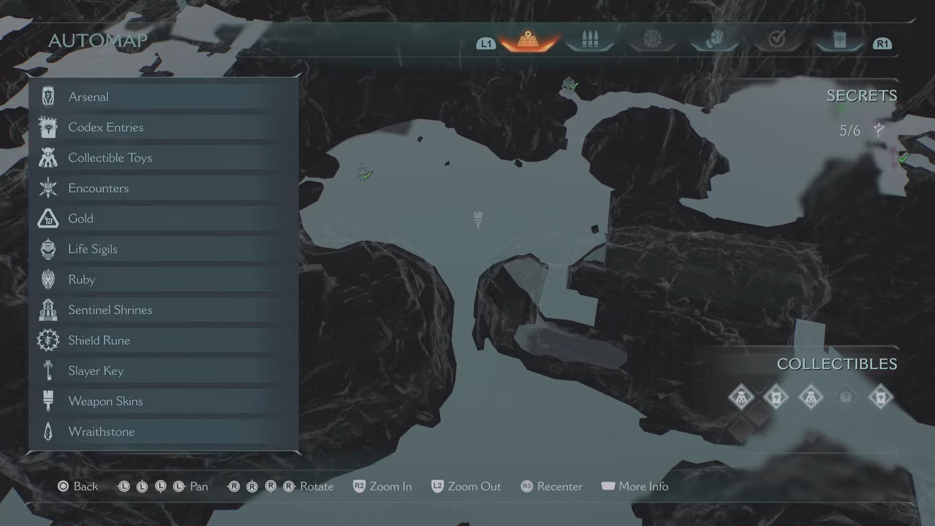 The Automap displays the list of items (Image via Bethesda Softworks)