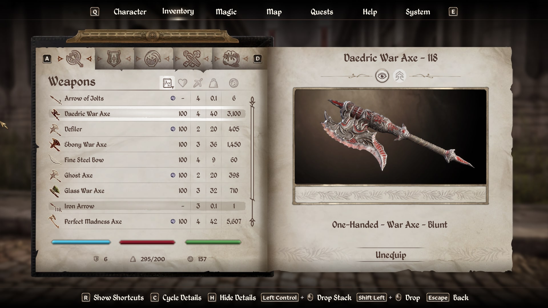 Daedric War Axe (Image via Bethesda)