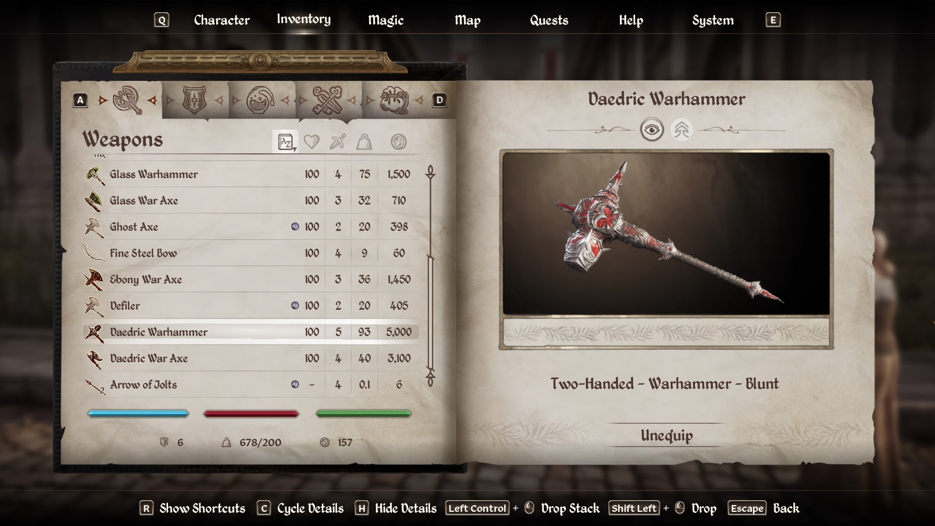 Daedric Warhammer (Image via Bethesda)