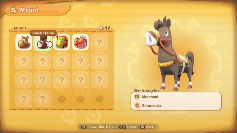 Black Horse mount (Image via Level-5)
