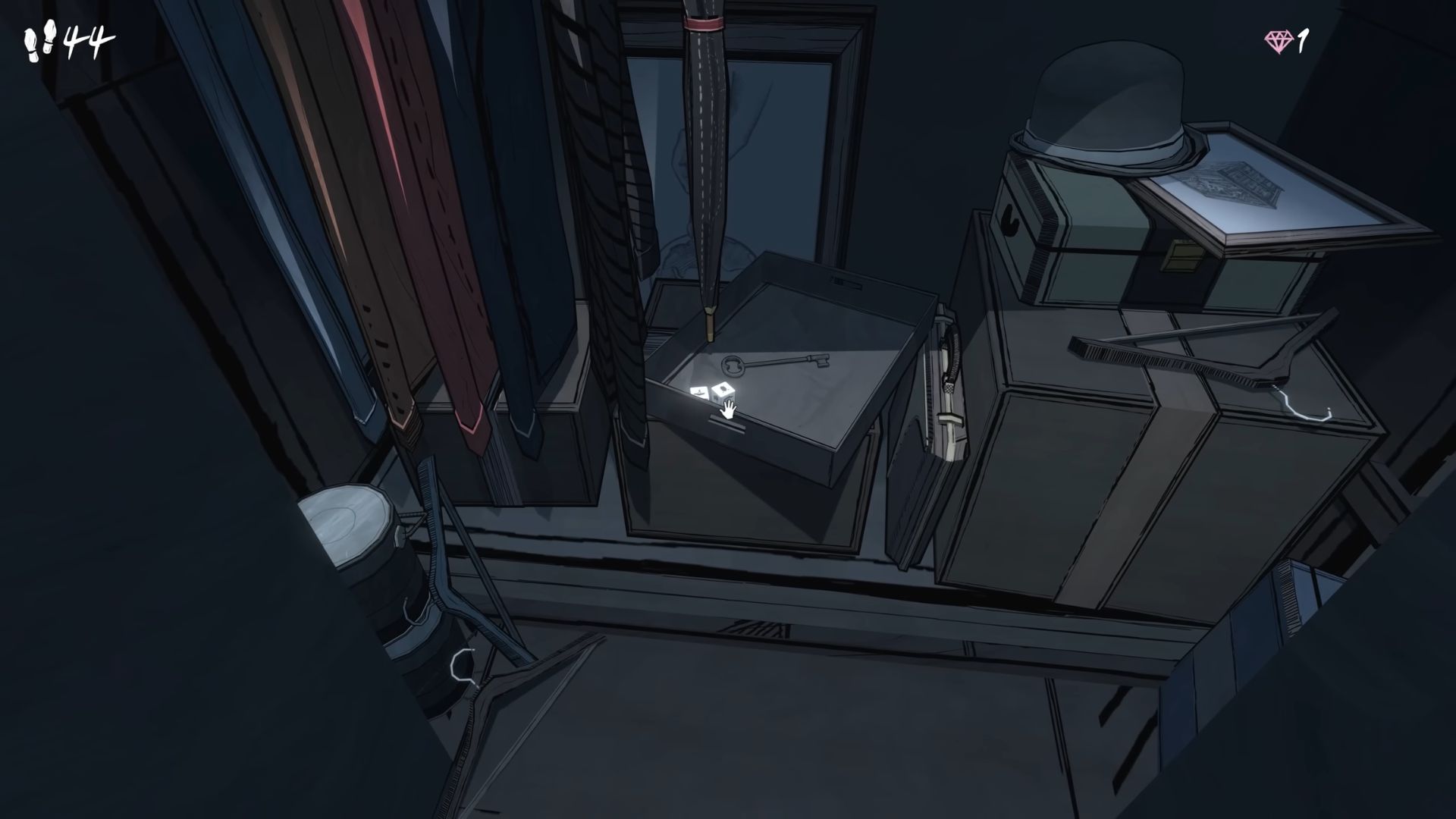 Her Ladyship’s Chamber grants unique effects to the Walk-in Closet and Boudoir (Image via Raw Fury)