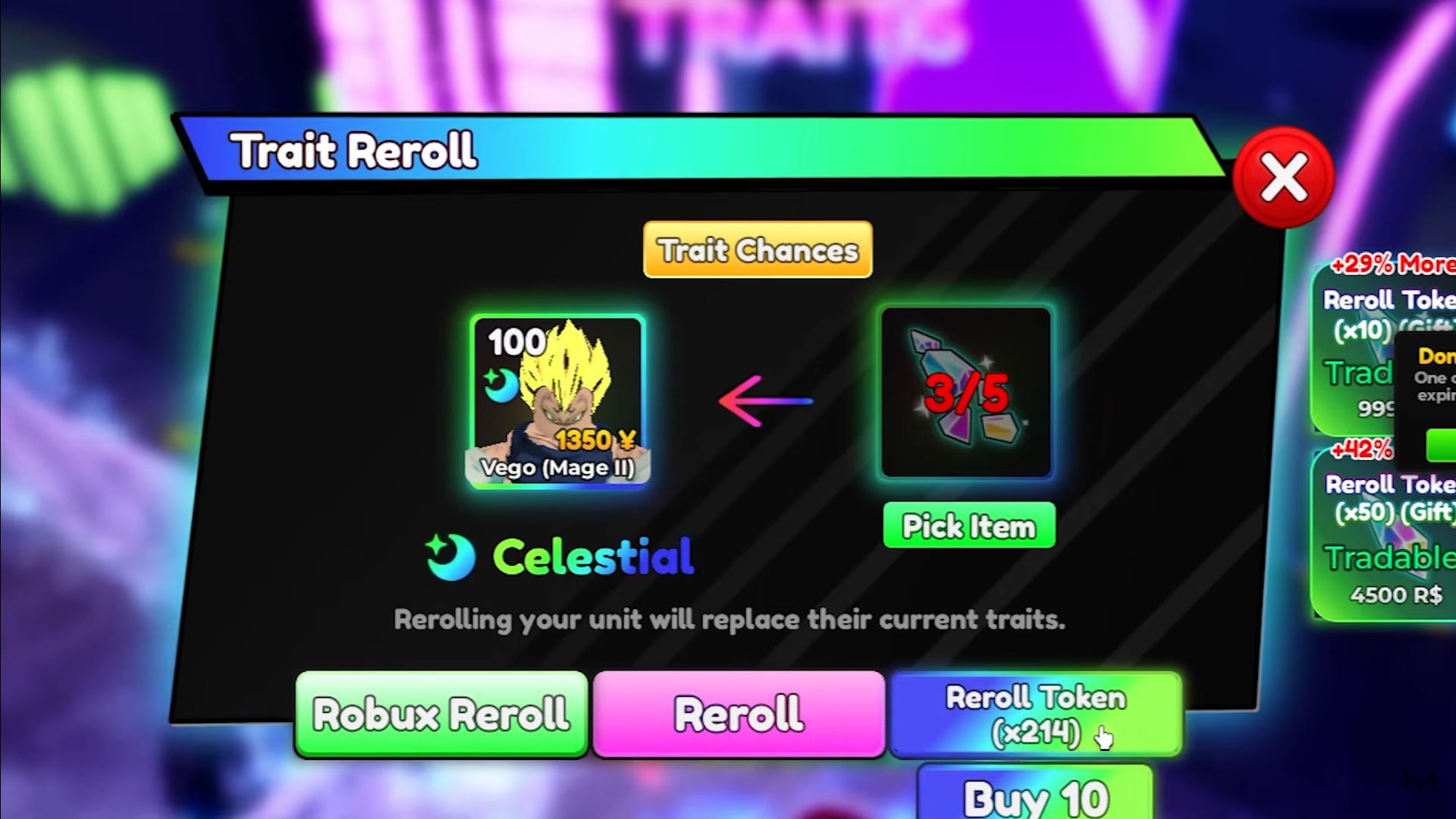 Celestial Trait - Anime Adventures (Image via Roblox)
