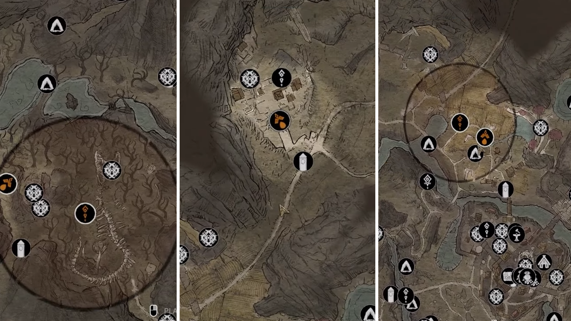 Locations of Nuckelavee, Red Death Infected, and Wyrd-Touched Peasant