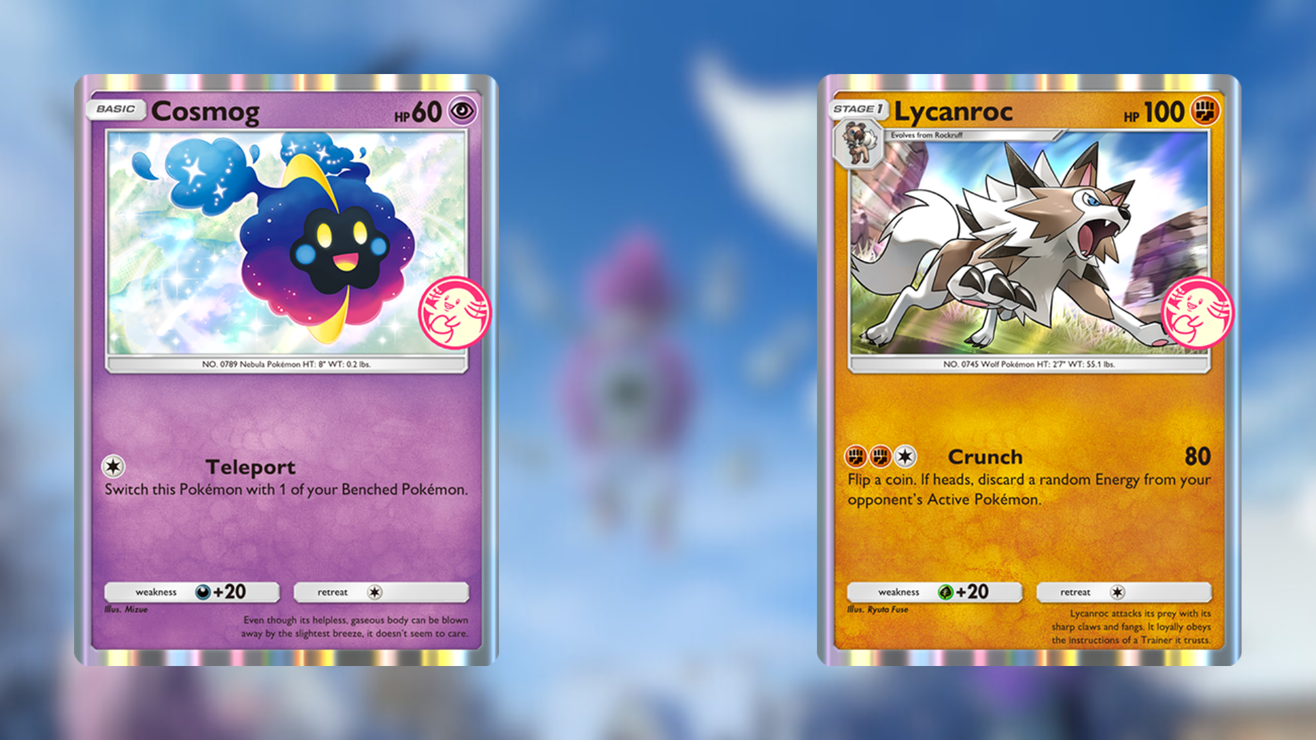Cosmog and Lycanroc are the Promo Cards (Image via The Pokemon Company)