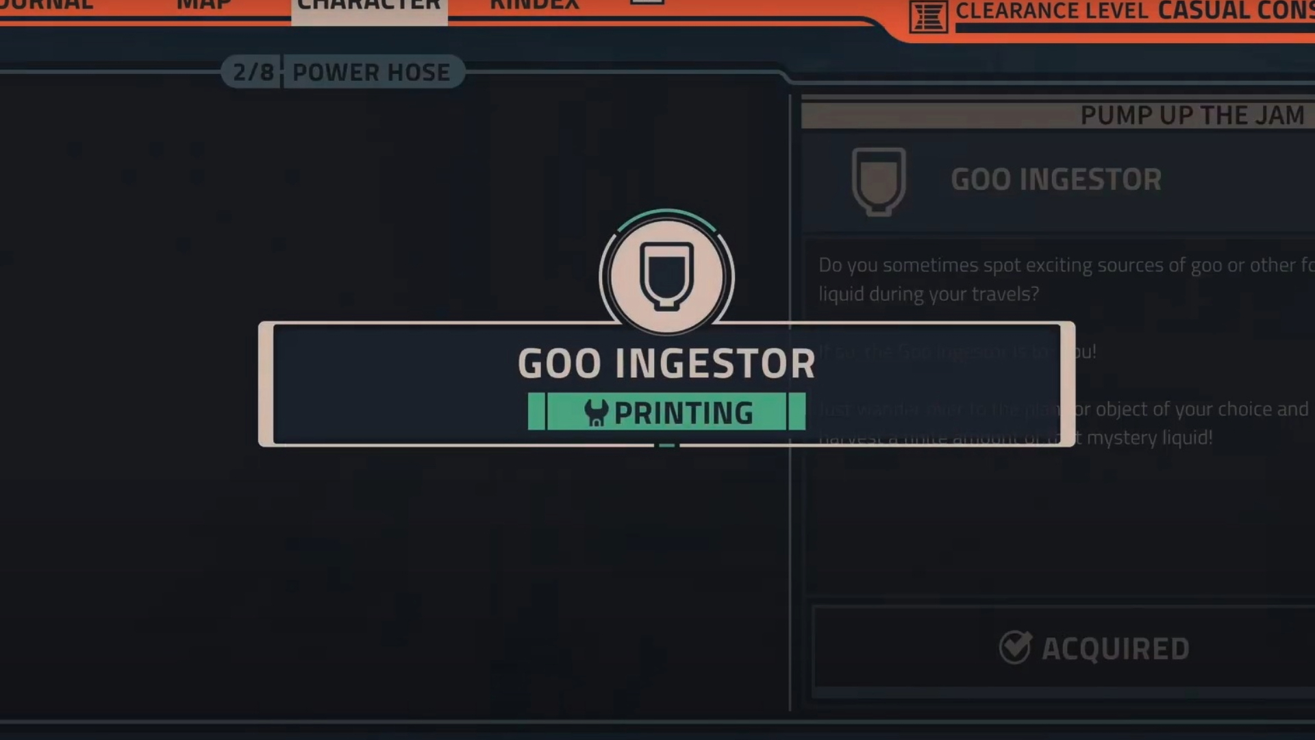 Crafting the Goo Ingestor upgrade