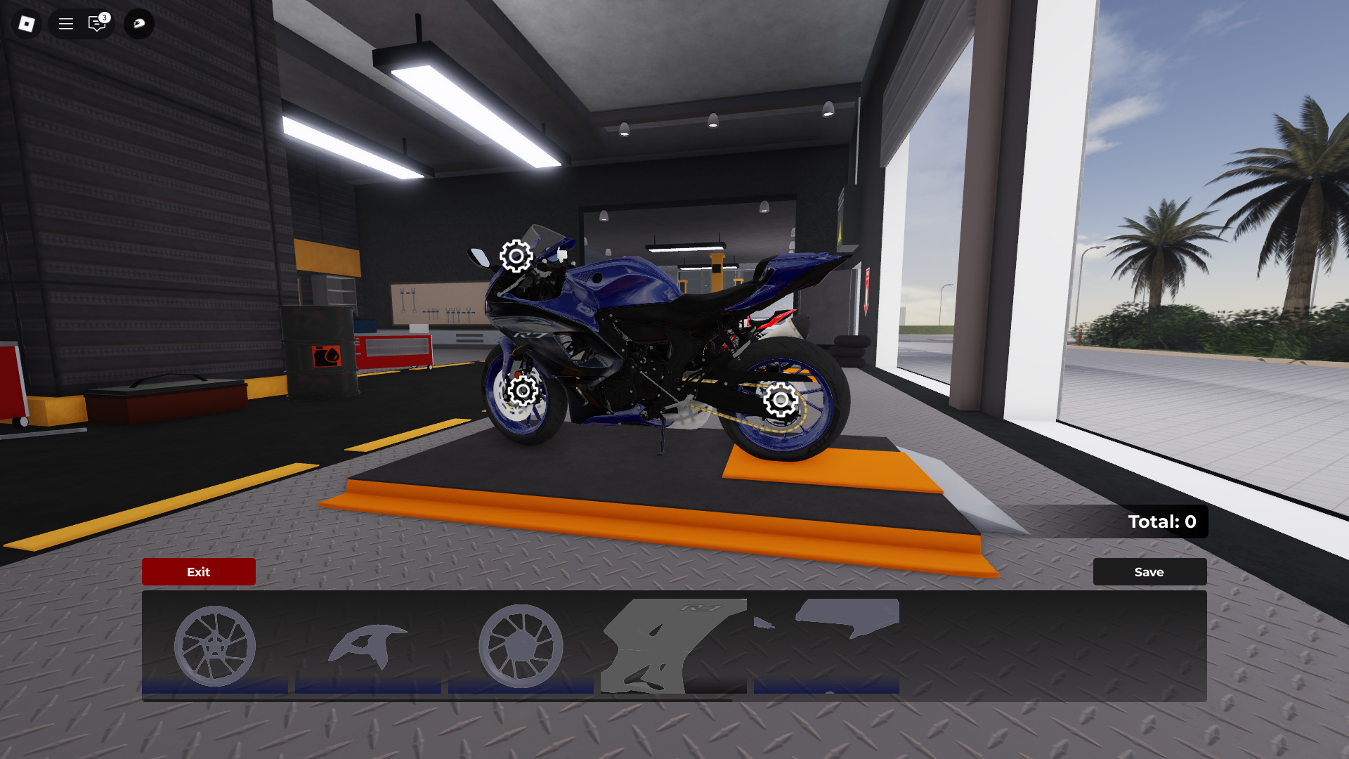 Customize your bike (Image via Roblox Corporation)