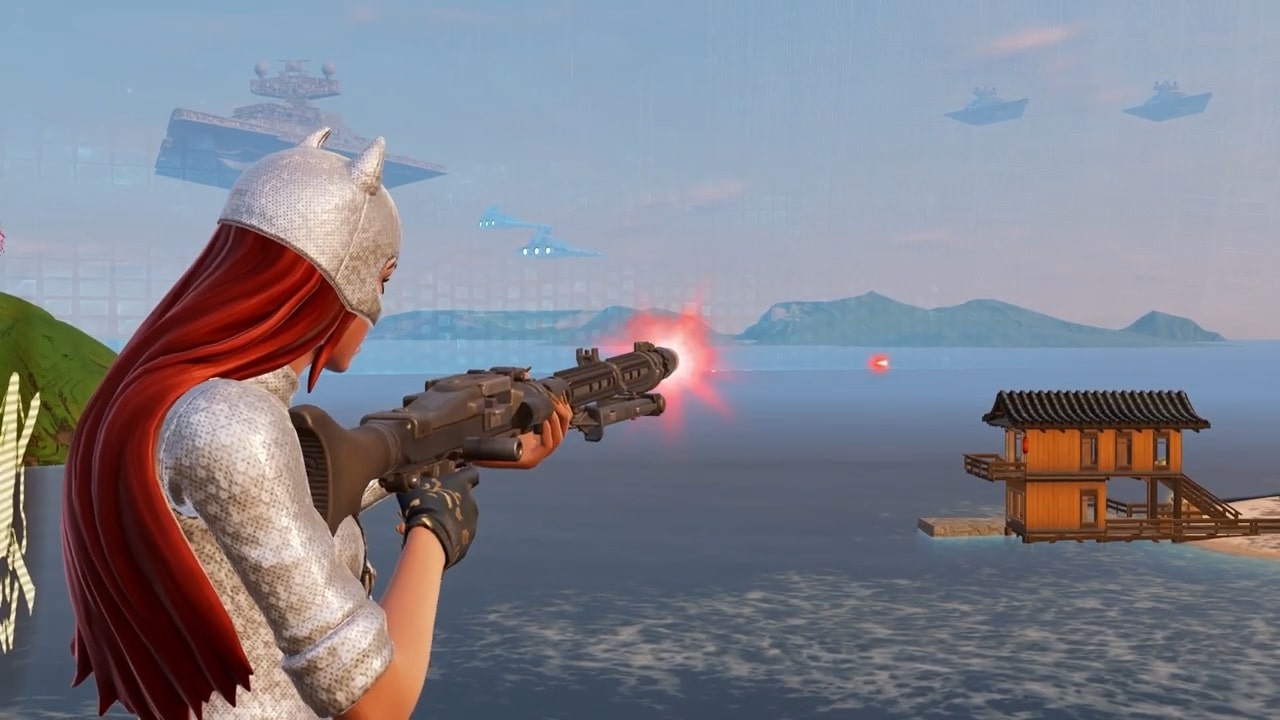The DLT-19 Blaster Rifle (Image via Epic Games | DrPineapplez /YouTube)