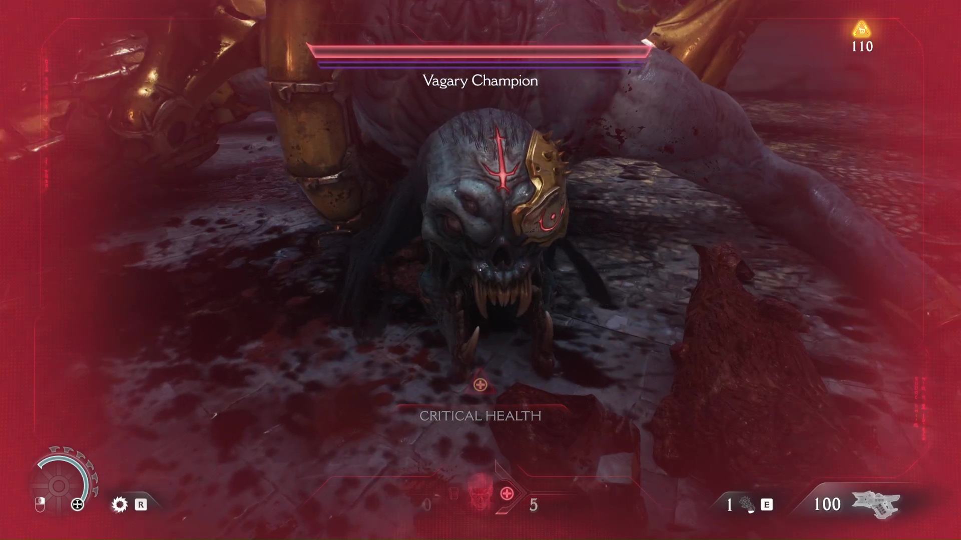 Defeating the Vagary Champion in DOOM The Dark Ages.