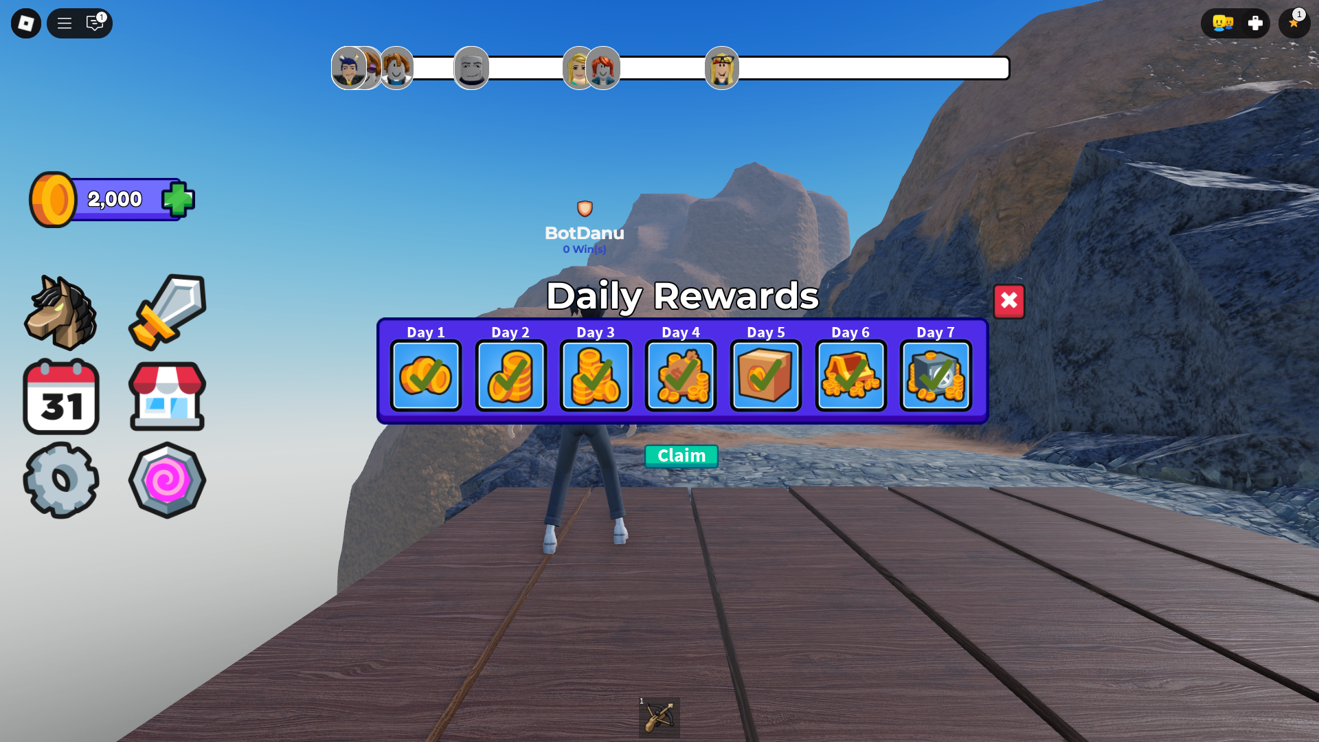 Daily login rewards (Image via Roblox)
