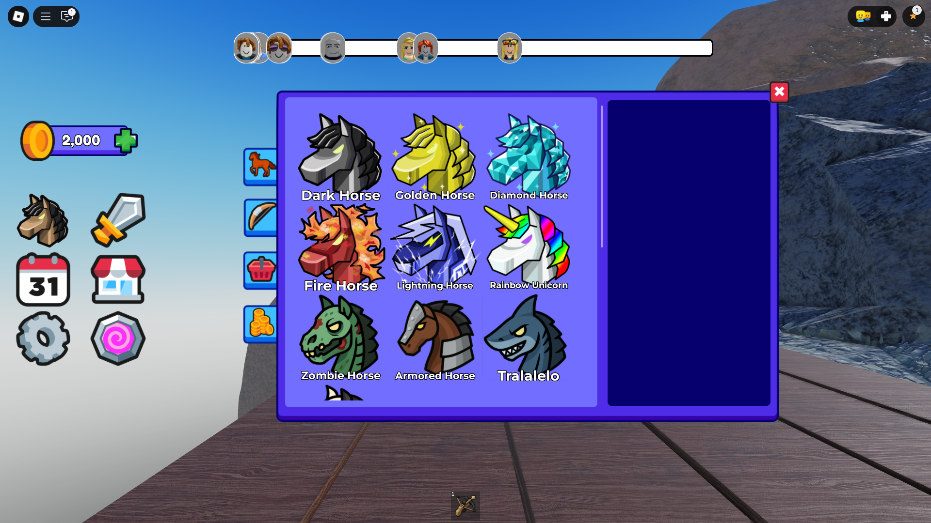 Horses in store page (Image via Roblox)