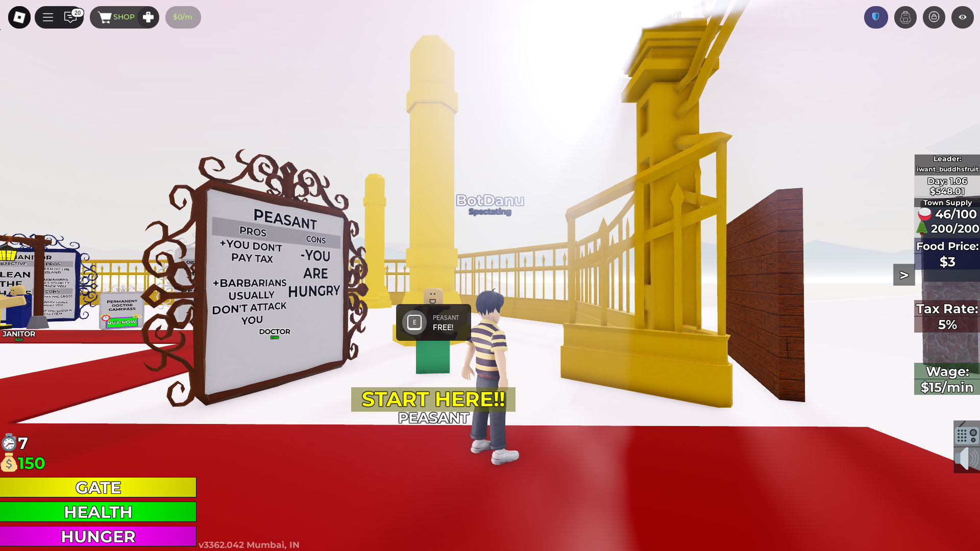 Peasant in Generic Roleplay Gaem (Image via Roblox)