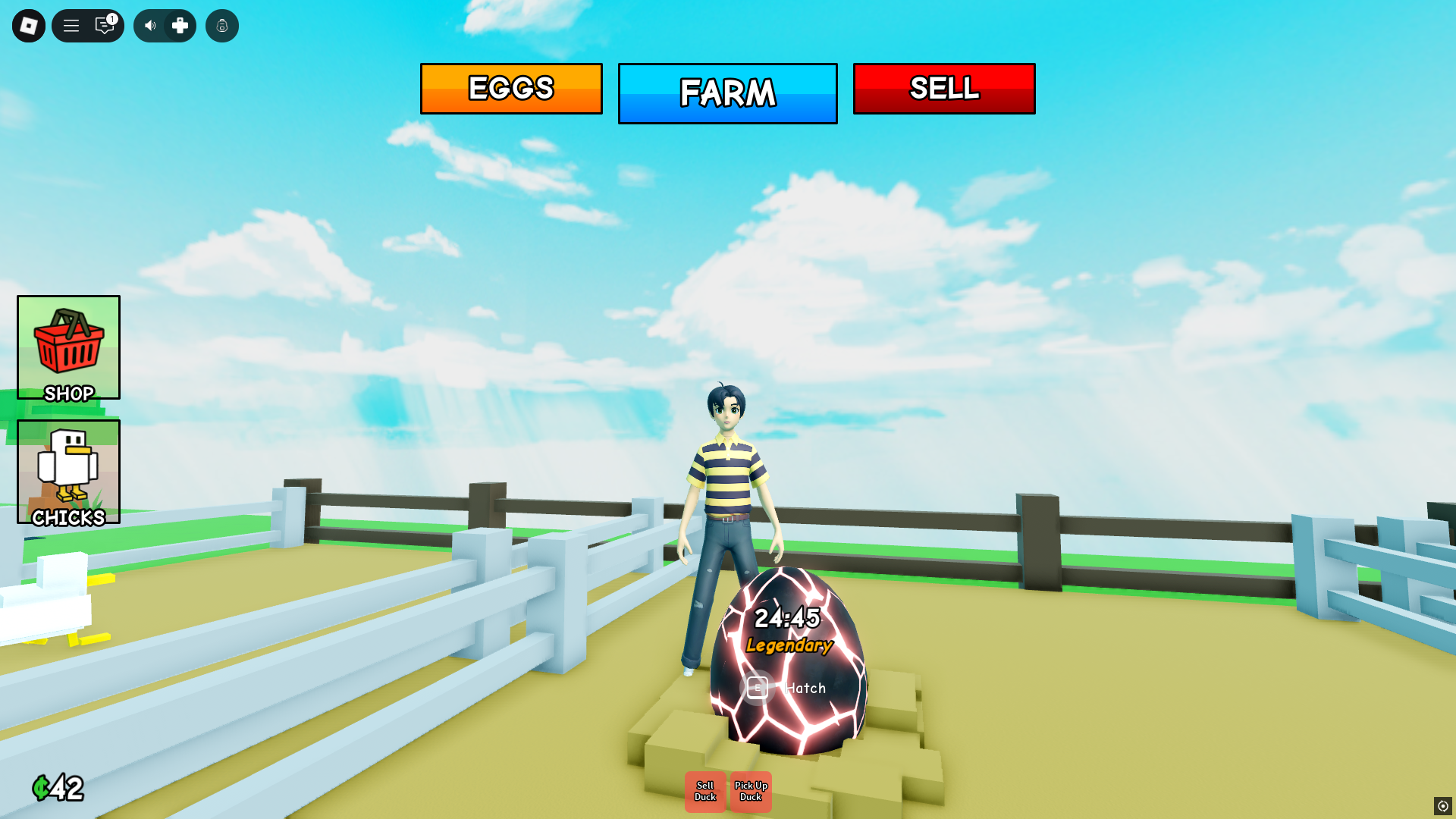 Hatching legendary egg - Hatch a Duck (Image via Roblox)