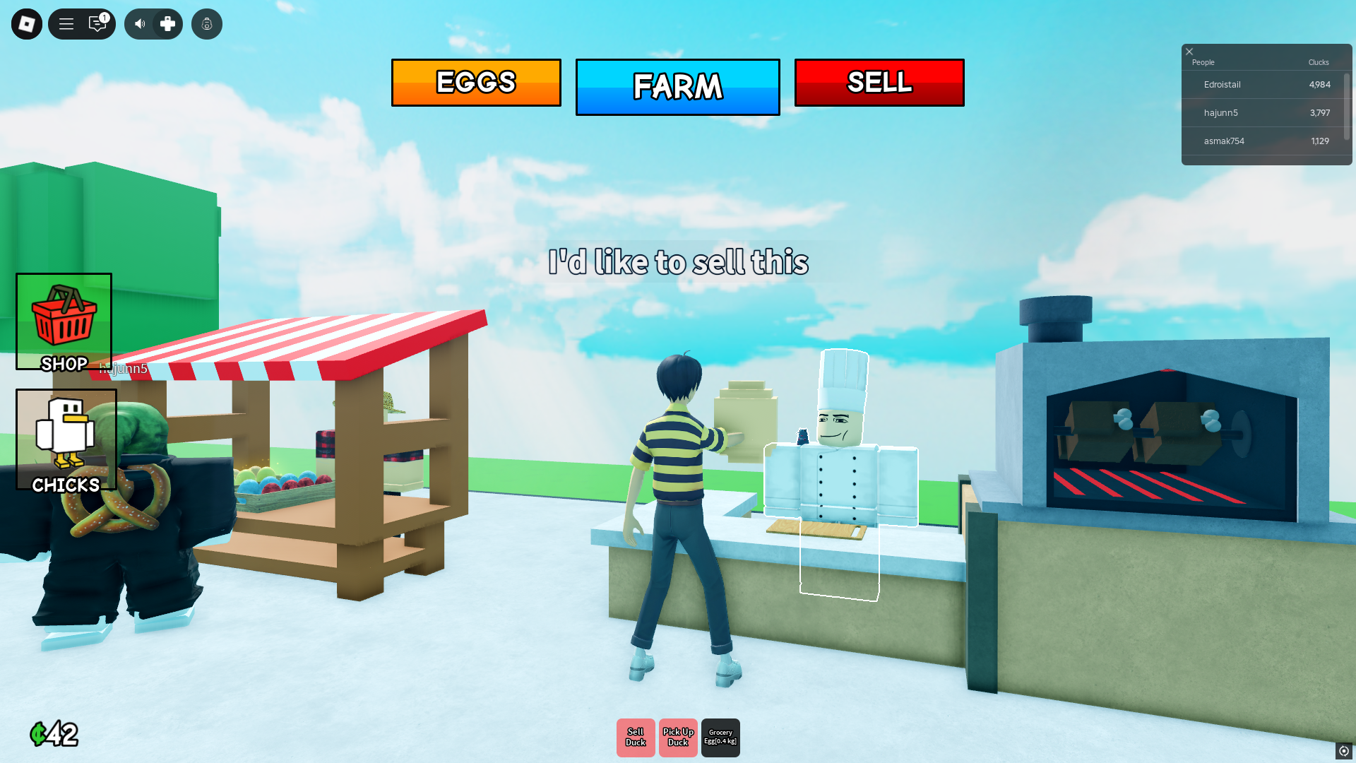 Selling egg (Image via Roblox)