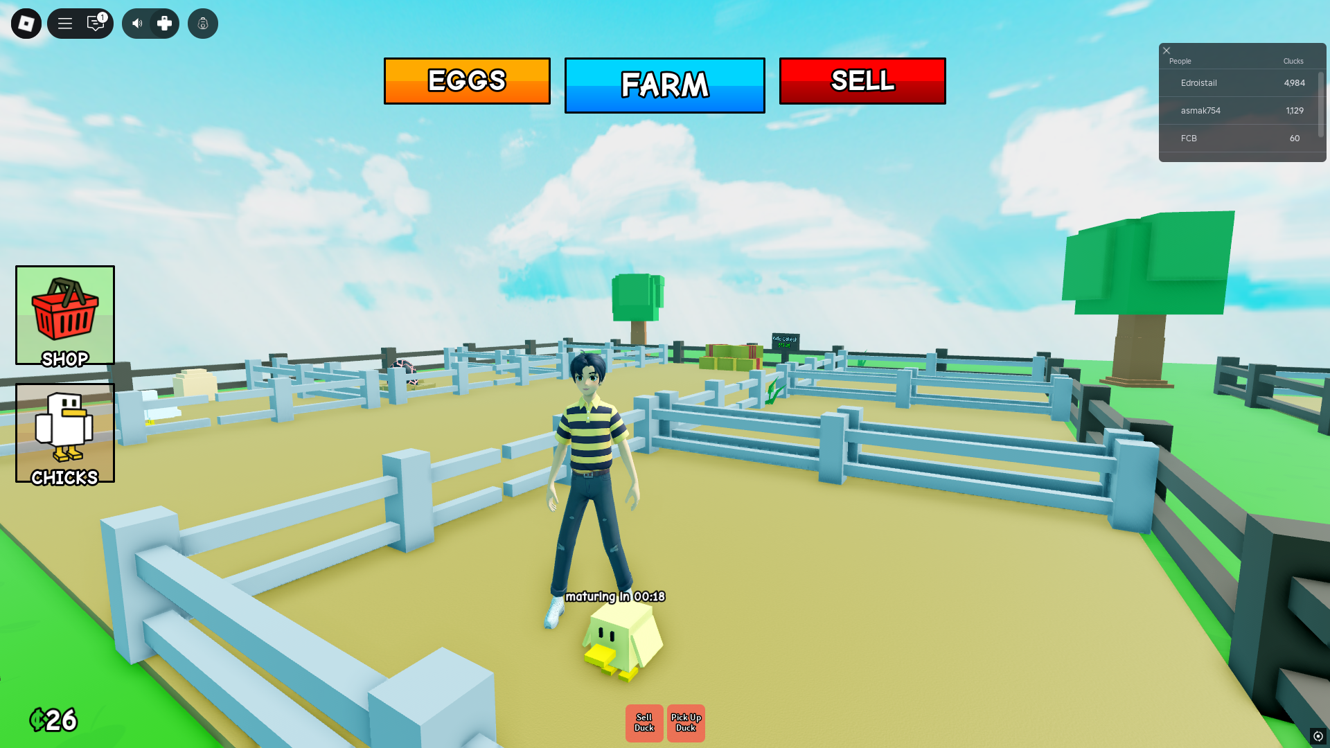 Raising Duck (Image via Roblox)