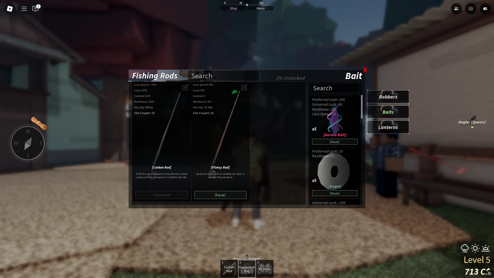 Rod in Inventory (Image via Roblox)