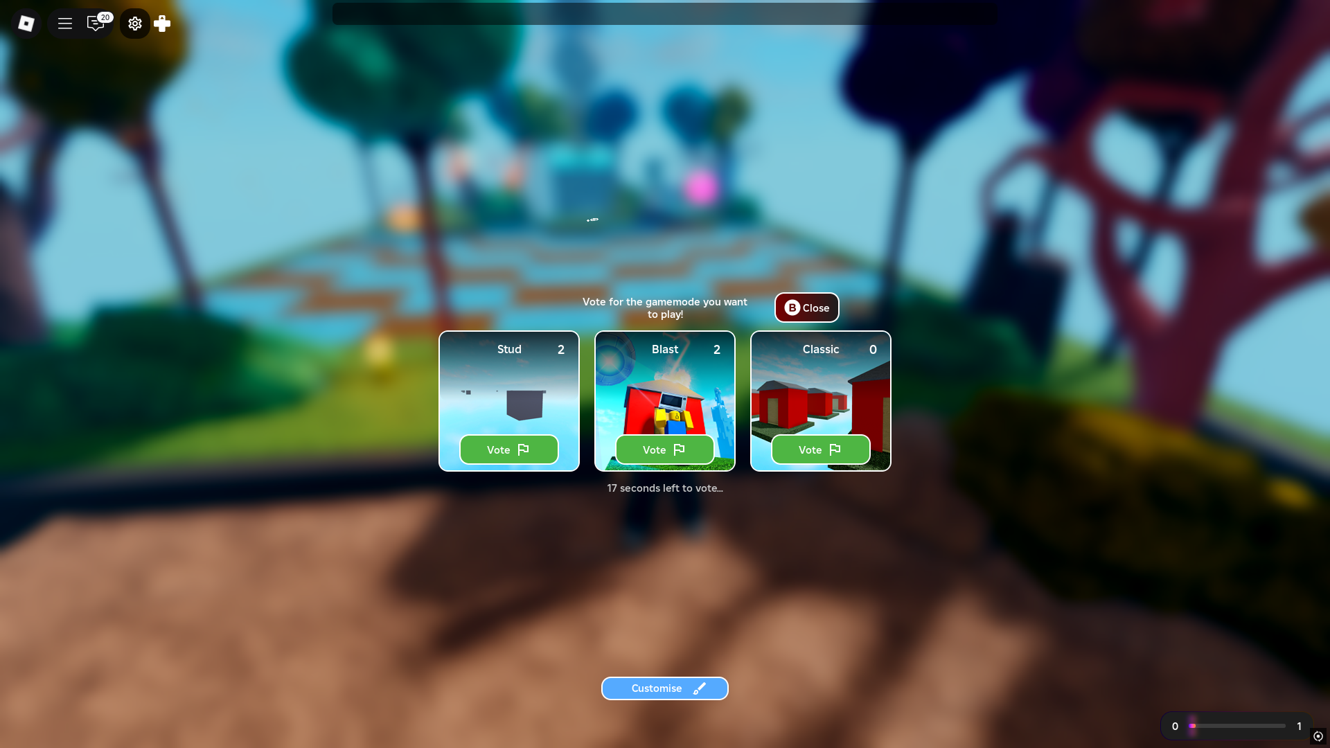 Gamemode voting in Horrific Housing (Image via Roblox)