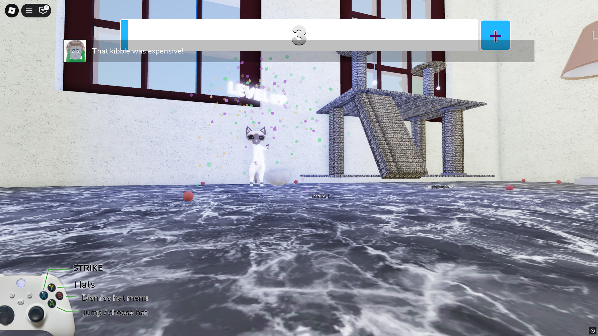 Leveling up as a bad cat (Image via Roblox)