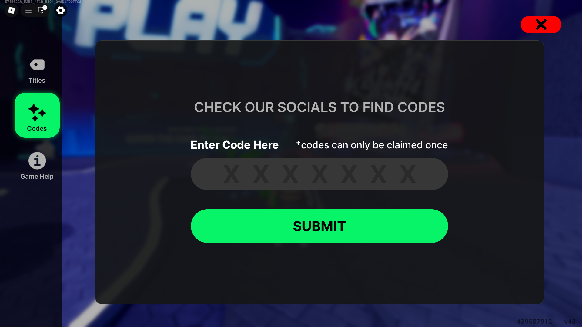 Redeeming codes in Death Ball (Image via Roblox)