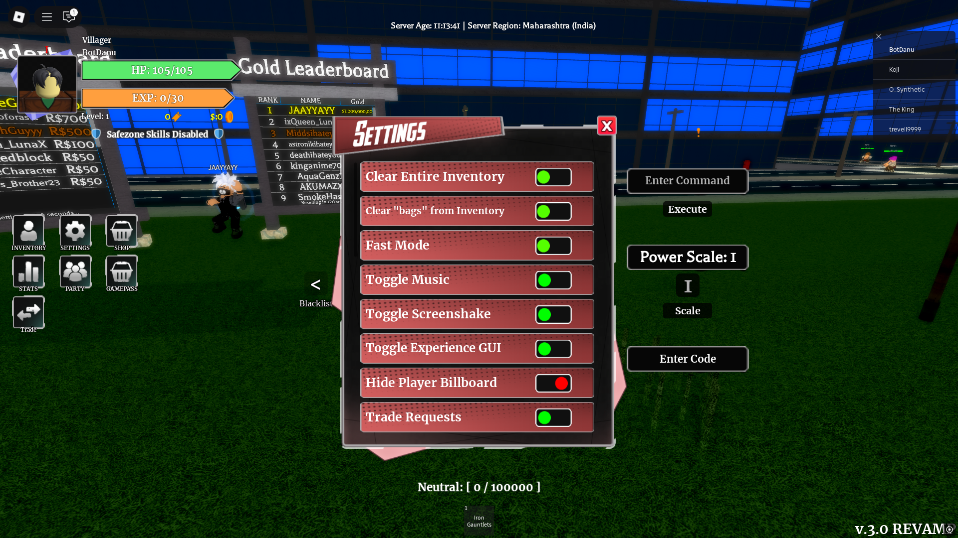 Redeeming codes in RE XL (Image via Roblox)
