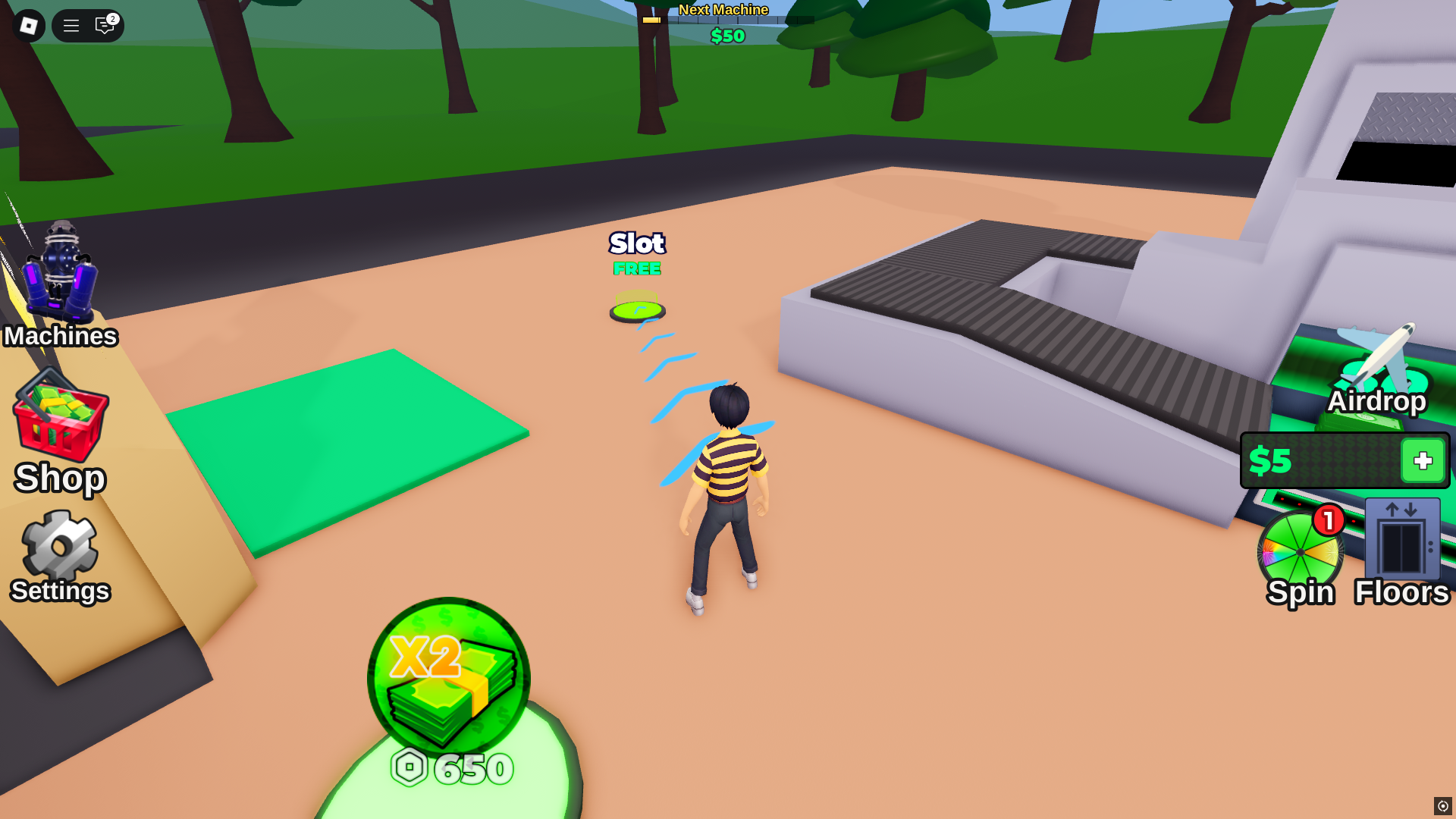 setting up machines (Image via Roblox)