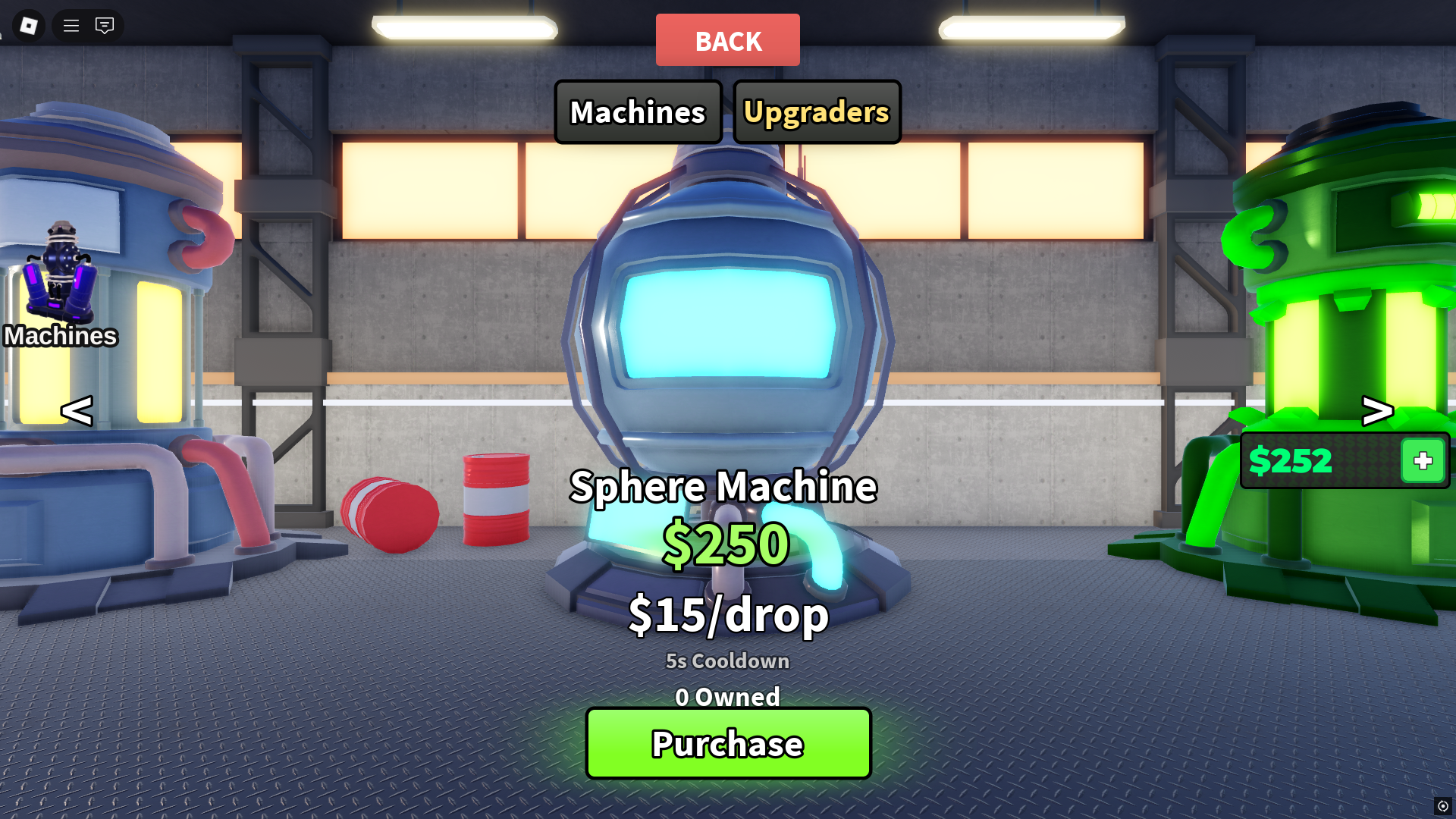 Shop in Print Money Tycoon (Image via Roblox)