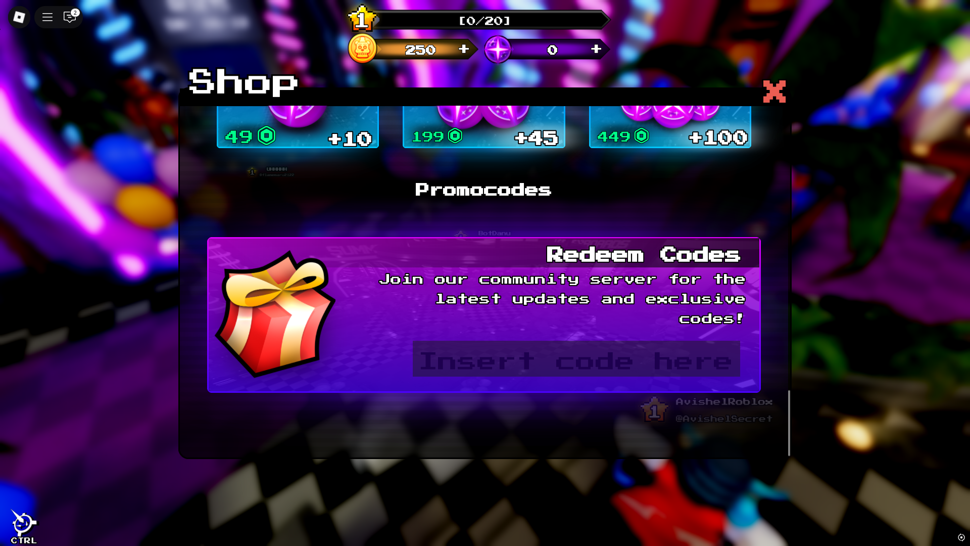 Redeeming code in Five Nights: Hunted (Image via Roblox)