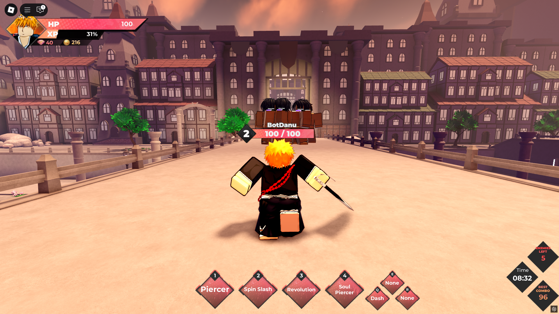 Fighting against giants (Image via Roblox)