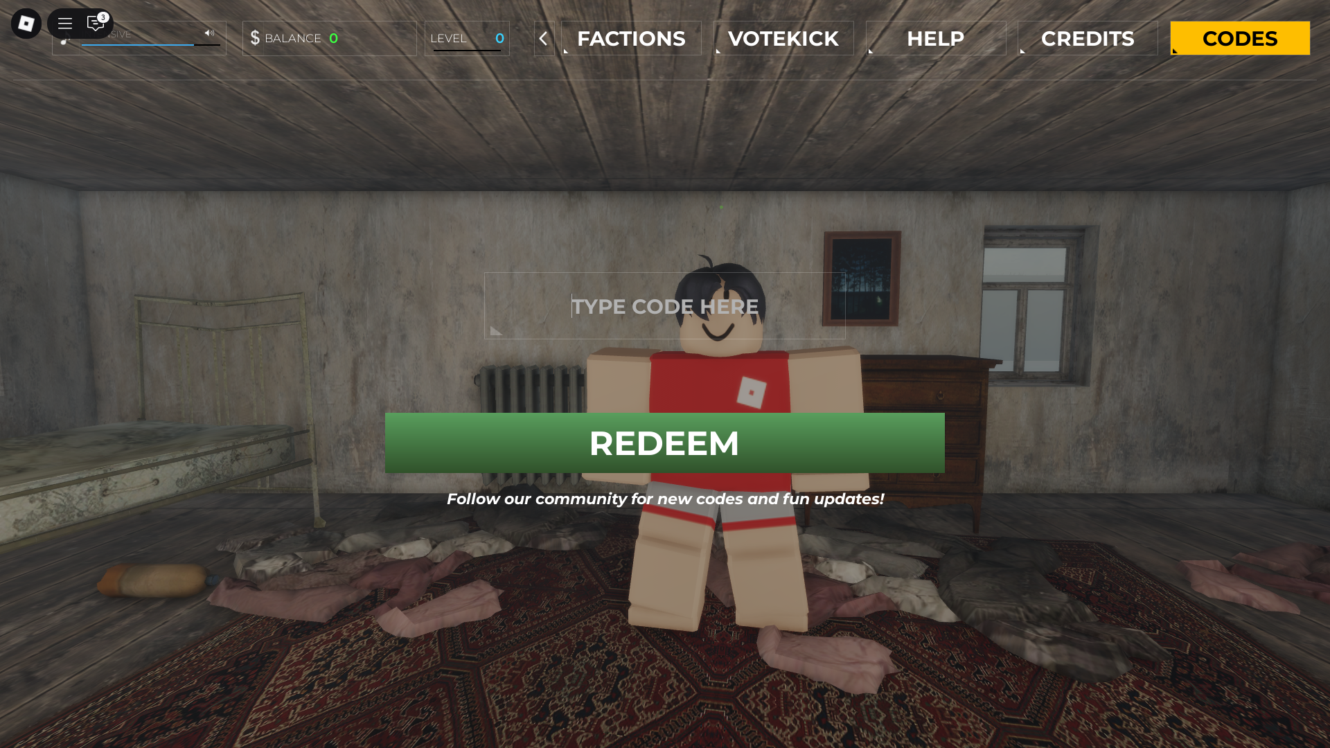 Redeeming codes in Eastern Reign (Image via Roblox)