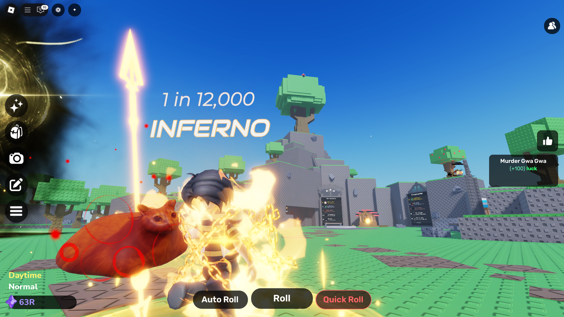 Holding Gwa Gwa (Image via Roblox)