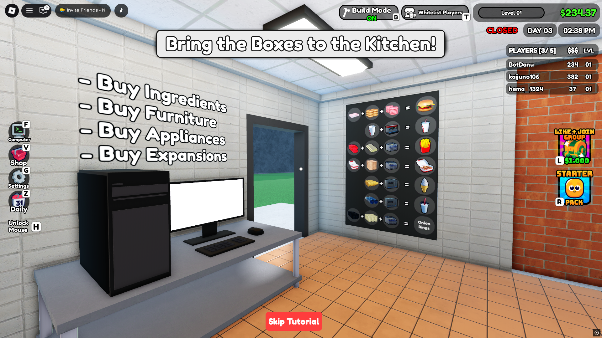 Running a fast food outlet (Image via Roblox)