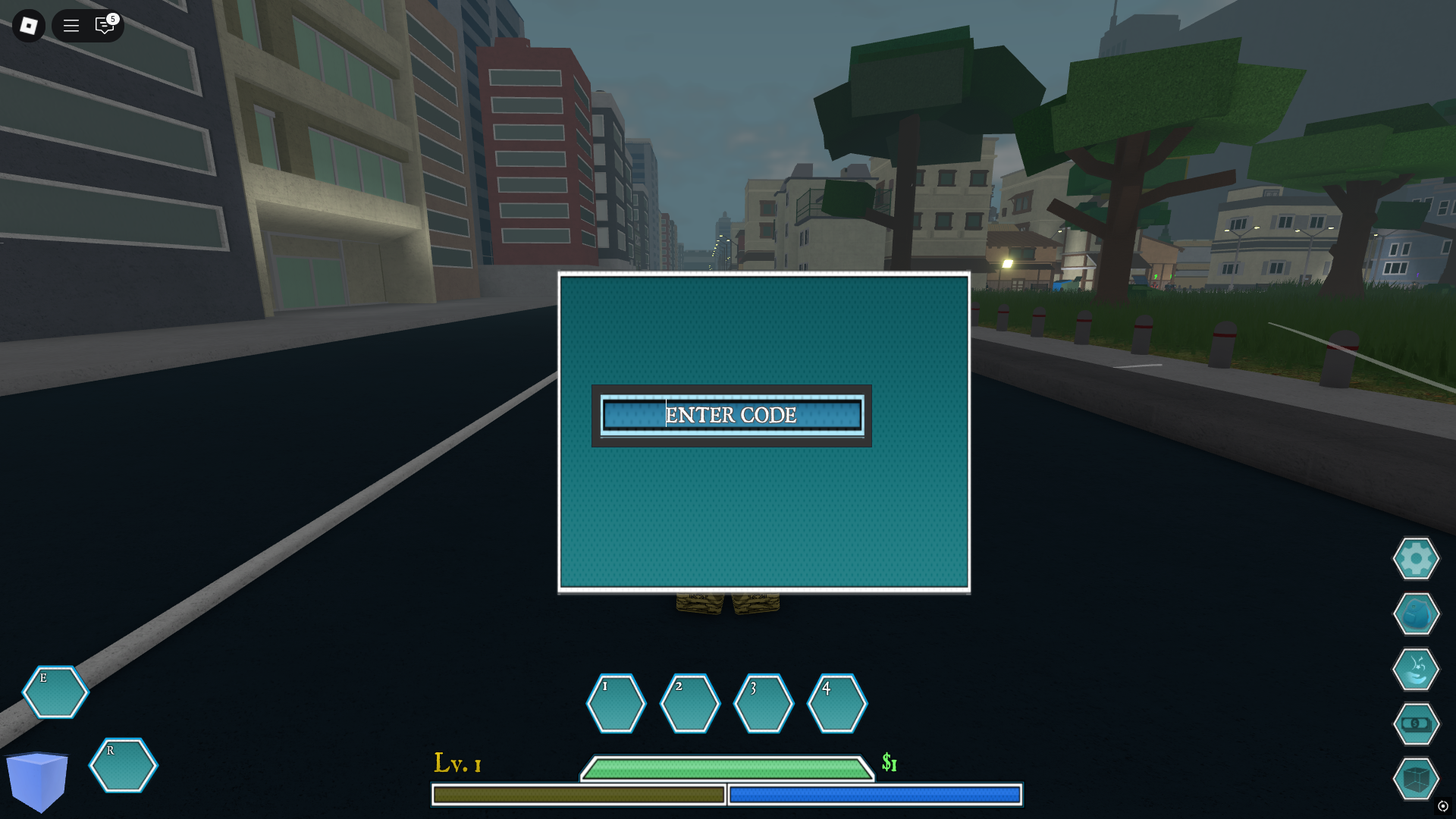 Redeeming codes in Project Trigger (Image via Roblox)