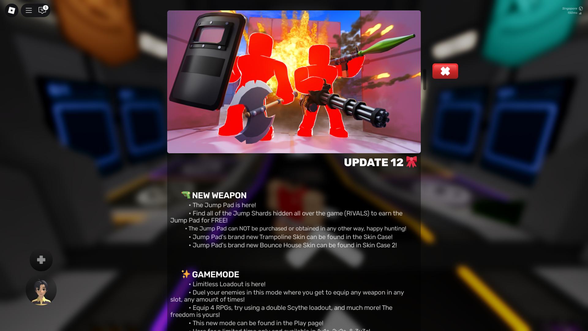 Rivals Roblox weapons update 12 (Image via Roblox)