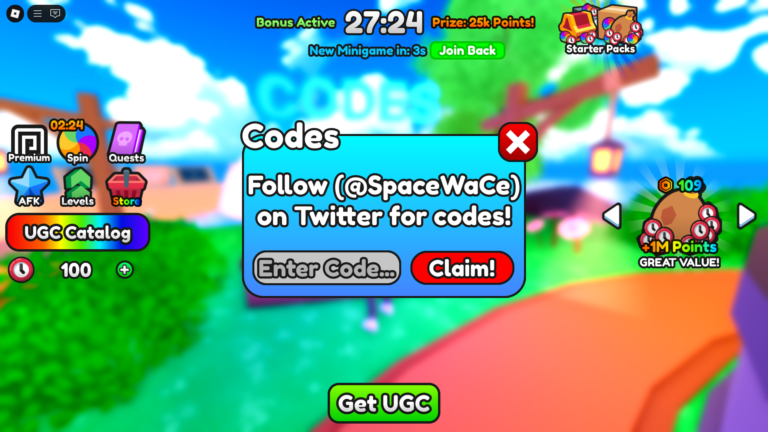 Play For UGC Codes - Deltia's Gaming