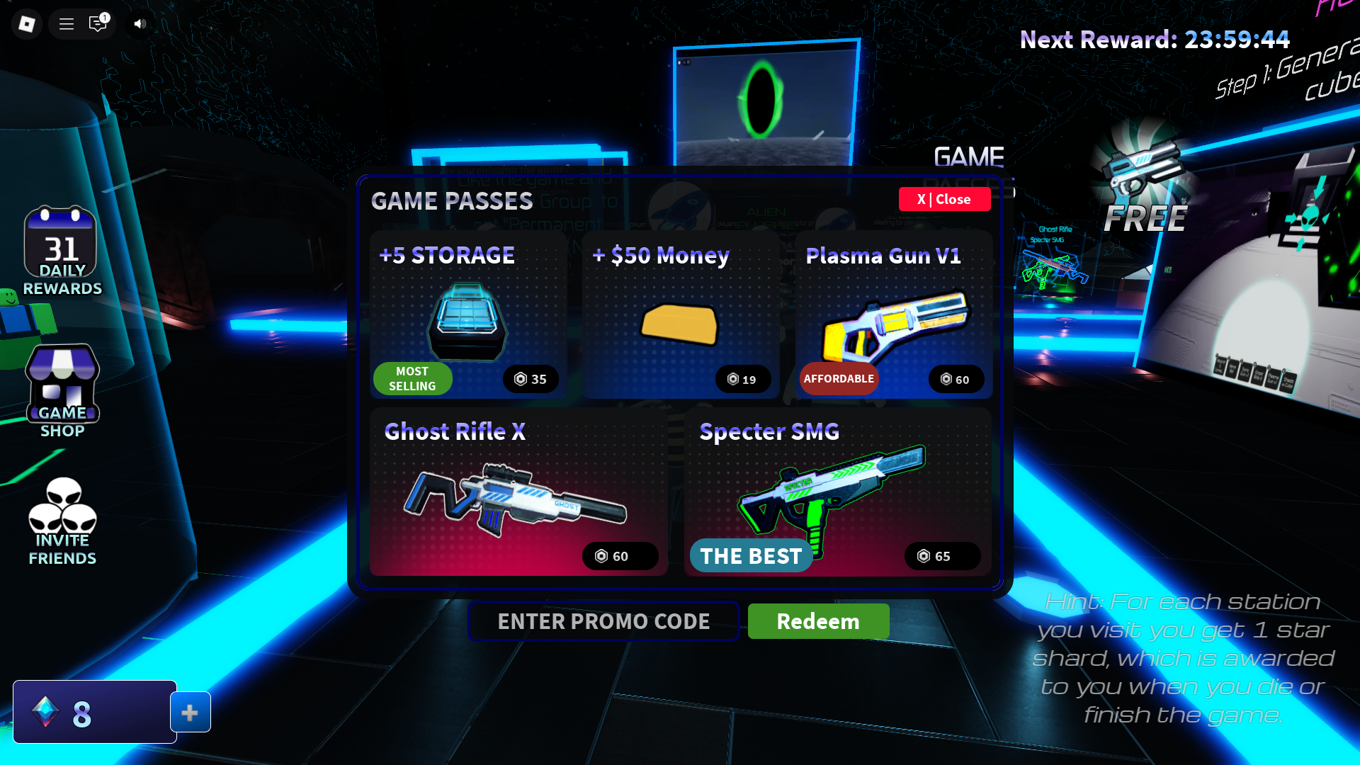 In the “Enter Promo Code” box, type a working code. (Image via Roblox Corporation)