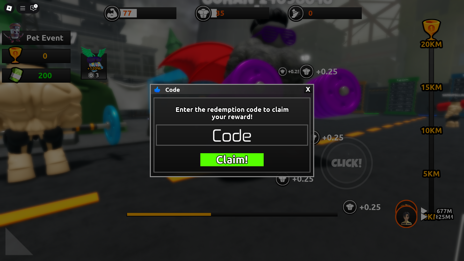 Redeeming codes (Image via Roblox)