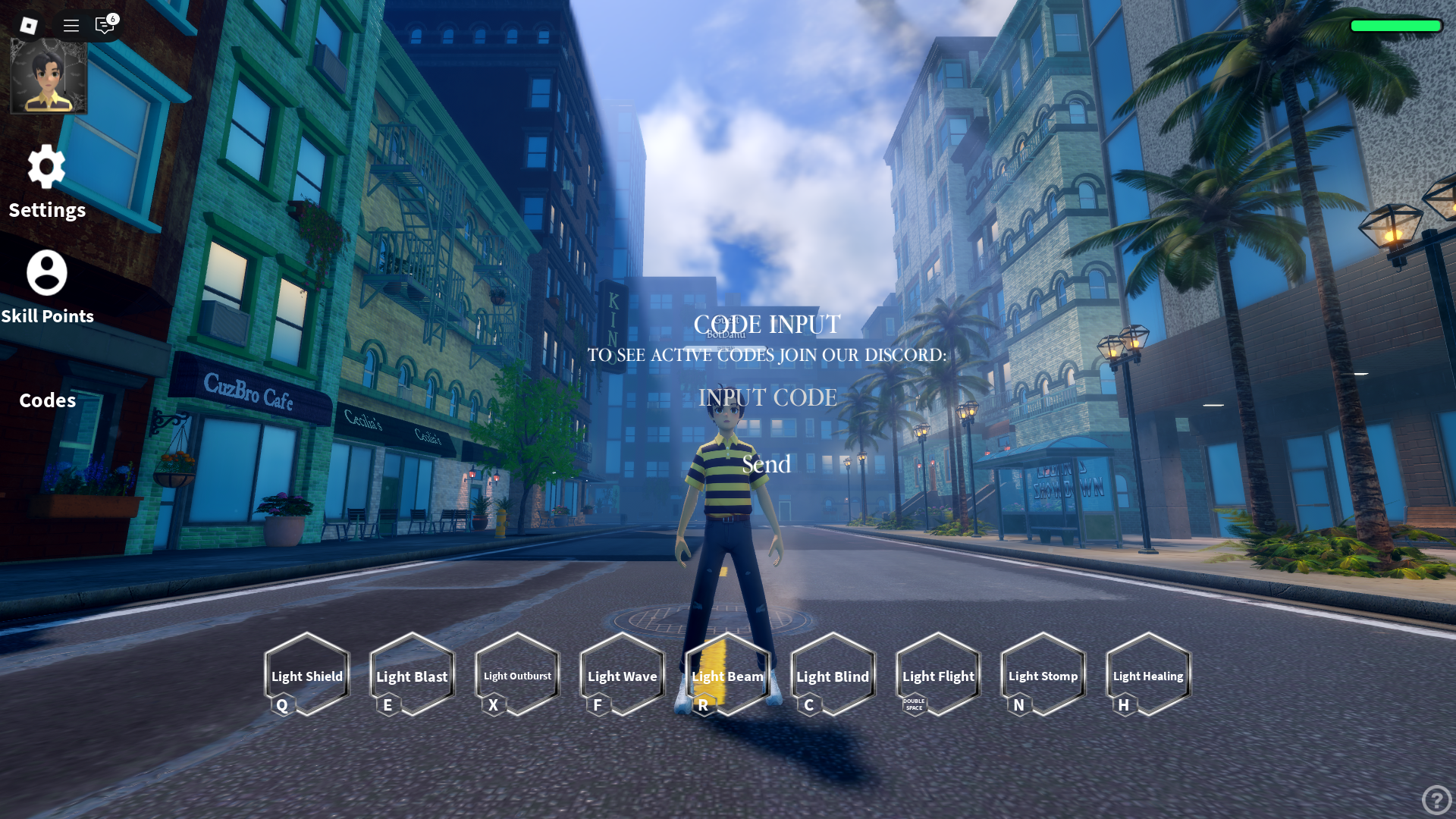 Redeeming codes (Image via Roblox)