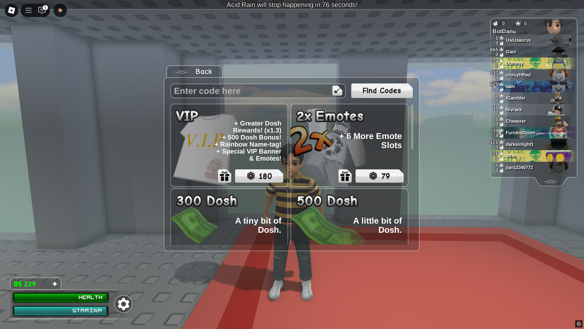 Redeeming codes in Something Evil Will Happen (Image via Roblox)