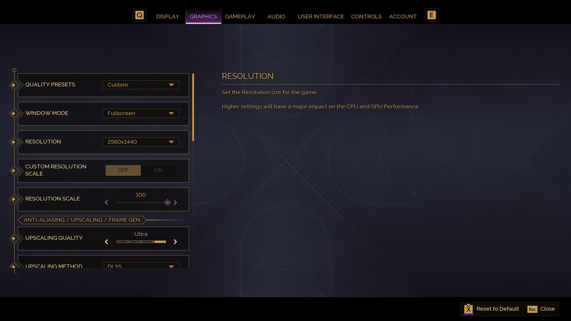 Dune-Awakening-Settings-page played on RTX 4070 Ti