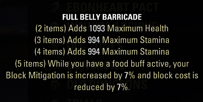 ESO Full Belly Barricade Solstice overland 5 piece set tooltip