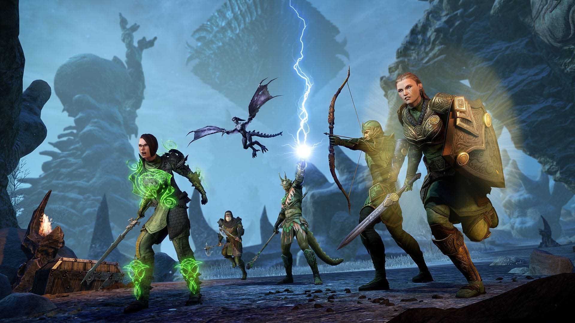 ESO Ossein Cage Trial feature image with group from ZOS