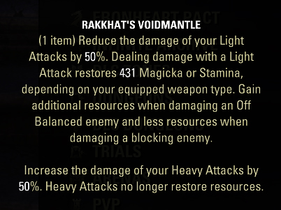 ESO Rakkhat's Voidmantle mythic shoulder piece tooltip