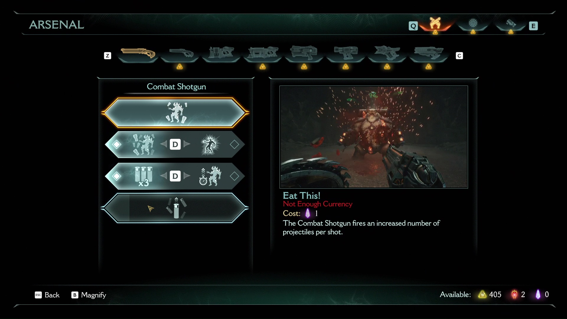 Each weapon has a separate tree to upgrade in DOOM The Dark Ages.